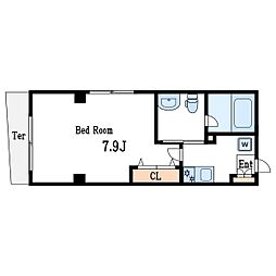 アセット瑞江 1階1Kの間取り