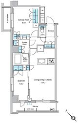 東京メトロ東西線 西葛西駅 徒歩6分の賃貸マンション 2階2LDKの間取り