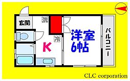 東京メトロ東西線 葛西駅 徒歩4分の賃貸マンション 2階1Kの間取り