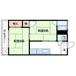 クリームハウス 2Kの間取図画像