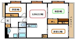 グリーンハウス下鎌田 3LDKの間取図画像