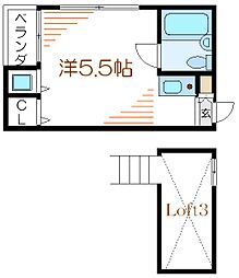 ハイツミニ ワンルームの間取図画像
