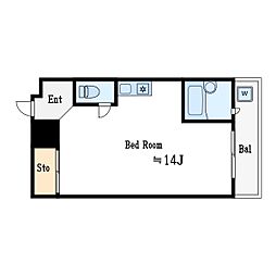 ニューシャトレー ワンルームの間取図画像
