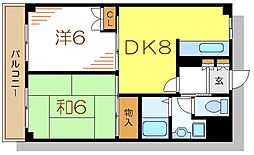 マンション・ヤマキ 2DKの間取図画像