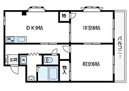 成田スカイアクセス 京成高砂駅 徒歩5分の賃貸マンション 3階2DKの間取り