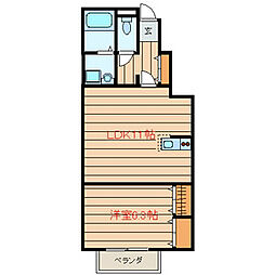 クレール東新小岩 1階1LDKの間取り