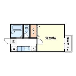 小岩モールハイツ 1Kの間取図画像