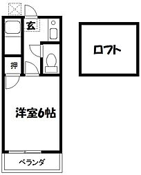 アピロス奥戸 1Kの間取図画像