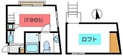 プランタン立石 1Kの間取図画像