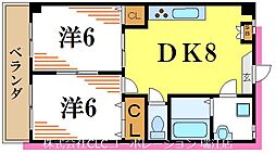 マルツコーポ 2DKの間取図画像