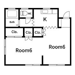 大徳マンション 2Kの間取図画像