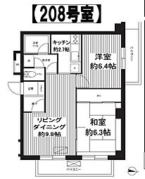 パレッヂ新小岩 2LDKの間取図画像