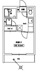 パインヴィラ3 1Kの間取図画像
