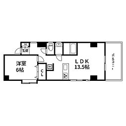 フラワーマンション 3階1LDKの間取り