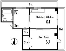 京成本線 京成小岩駅 徒歩3分の賃貸マンション 7階1DKの間取り