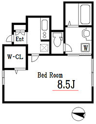 メルヴェーユ 1階1Kの間取り