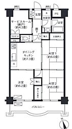 フジマンション第2 3LDKの間取図画像