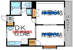 メゾン・ソレイユ 2DKの間取図画像