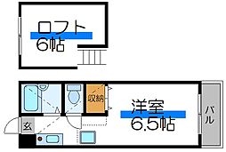 メゾンYランド 1Kの間取図画像