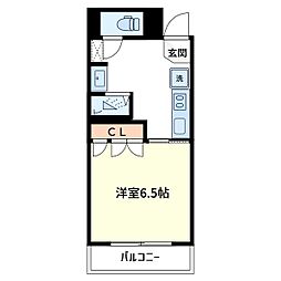 ペスパル南葛西 4階1Kの間取り