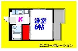 東京メトロ東西線 行徳駅 徒歩2分の賃貸マンション 4階1Kの間取り