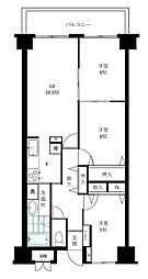 都営新宿線 西大島駅 徒歩12分の賃貸マンション 1階3LDKの間取り