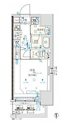 クレイシア門前仲町 14階1Kの間取り