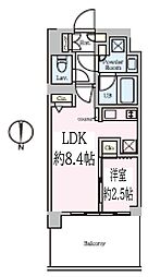 クレストコート東陽町 1LDKの間取図画像
