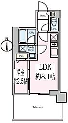 クレストコート東陽町 1LDKの間取図画像
