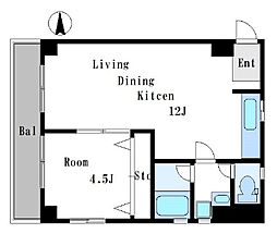 高橋マンション 1LDKの間取図画像
