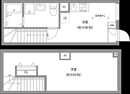 Monsoleil水天宮 1DKの間取図画像