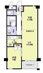 K・HOUSE 2LDKの間取図画像