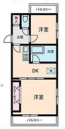 ダイヤモンドレジデンス白河 2DKの間取図画像