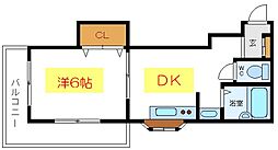 コーポササキ 2DKの間取図画像