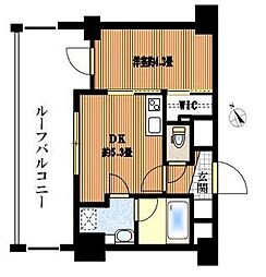 クラスタ越中島 1DKの間取図画像