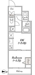 LUMIECunTOYOCHO 1DKの間取図画像
