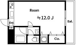 都営新宿線 菊川駅 徒歩4分の賃貸マンション 5階ワンルームの間取り