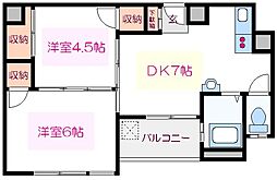 東京メトロ半蔵門線 清澄白河駅 徒歩4分の賃貸マンション 8階2DKの間取り