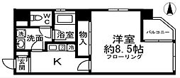 都営浅草線 浅草駅 徒歩3分の賃貸マンション 2階1Kの間取り