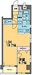 カスタリア入谷 1LDKの間取図画像