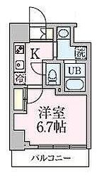 ブランシュワ 1Kの間取図画像
