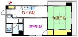ニュー三浦マンション 2DKの間取図画像