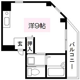 本所レジデンス ワンルームの間取図画像
