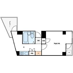 東京メトロ日比谷線 三ノ輪駅 徒歩9分の賃貸マンション 3階1Kの間取り