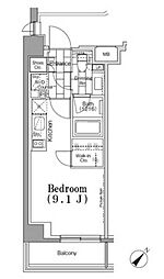 東京メトロ有楽町線 月島駅 徒歩4分の賃貸マンション 2階ワンルームの間取り