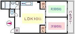 あづまマンション 2LDKの間取図画像