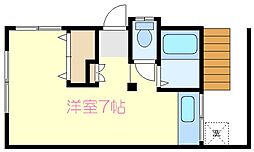 トモミ荘 ワンルームの間取図画像