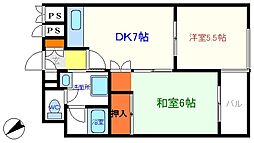 ガーデン欣志ビル 2DKの間取図画像