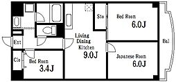 大須賀レジデンス 3DKの間取図画像