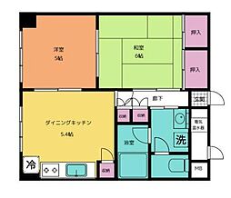ローズハイツ猿江恩賜公園 2DKの間取図画像